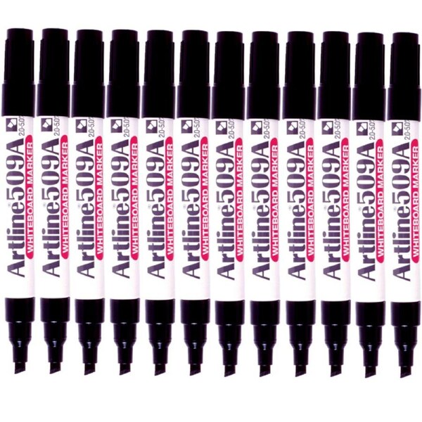 Artline 509A Whiteboard Marker 5mm Chisel Tip Black Box 12