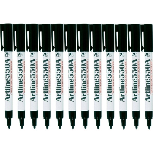 Artline 550A Whiteboard Marker 1.2mm Bullet Black Box 12
