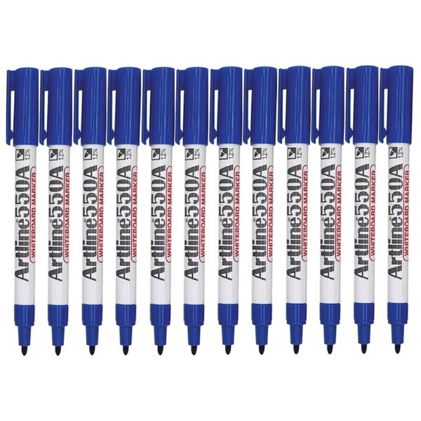 Artline 550A Whiteboard Marker 1.2Mm Bullet Blue Pack 12
