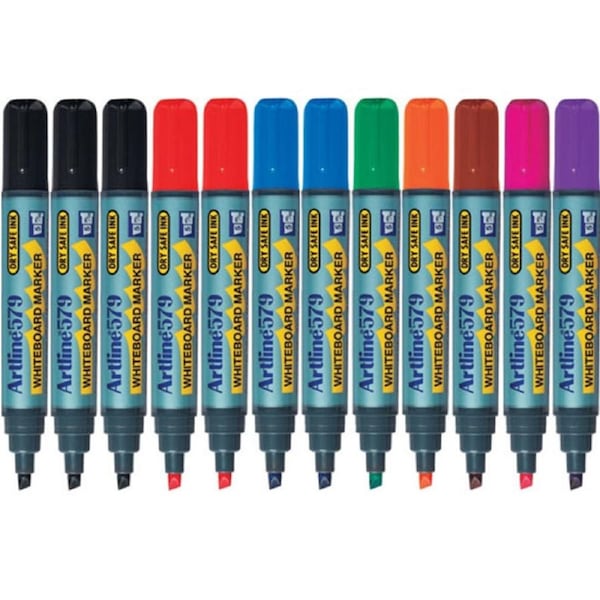 Artline 579 Whiteboard Marker 5 Chisel Assorted Box 12
