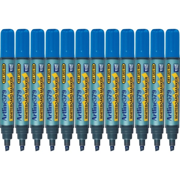 Artline 579 Whiteboard Marker 5mm Chisel Blue Box 12