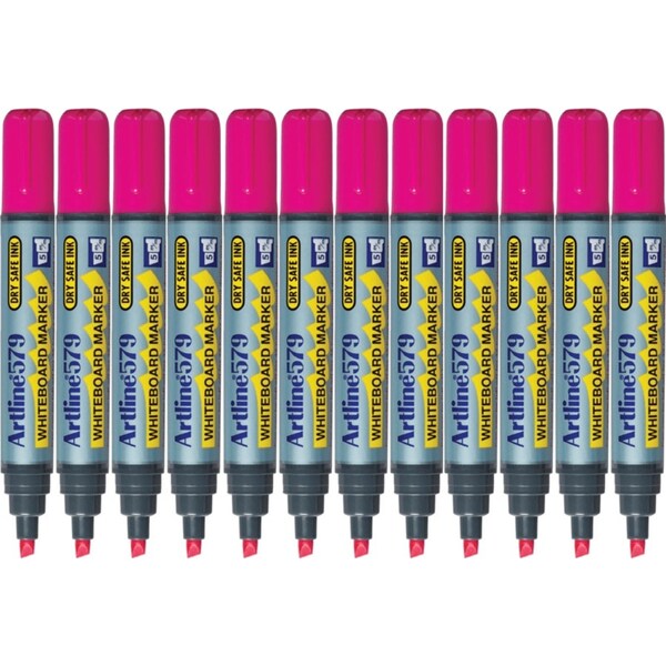 Artline 579 Whiteboard Marker 5mm Chisel Pink Box 12