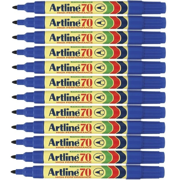 Artline 70 Permanent Marker 1.5mm Bullet Tip Blue Box 12