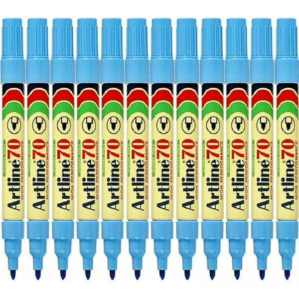 Artline 70 Permanent Marker 1.5mm Bullet Tip Nib Light Sky Blue Box 12