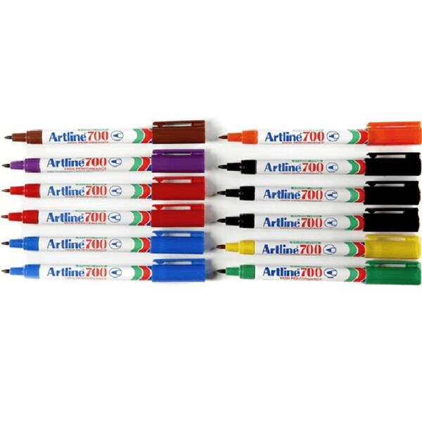 Artline 700 Permanent Marker 0.7mm Bullet Assorted Box 12