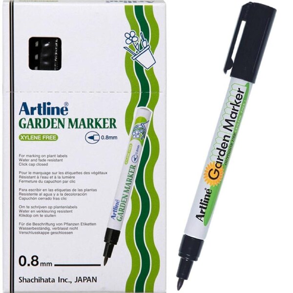 Artline 780 Garden Markers 0.7mm Bullet Black Waterproof Box 12