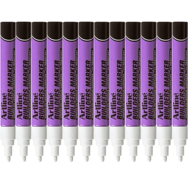 Artline Builders Permanent Marker White Box 12