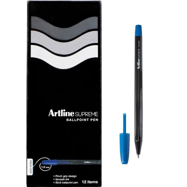 Artline Supreme Ballpoint Pen Blue Box 12