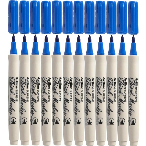 Artline Supreme Brush Marker Blue Box 12