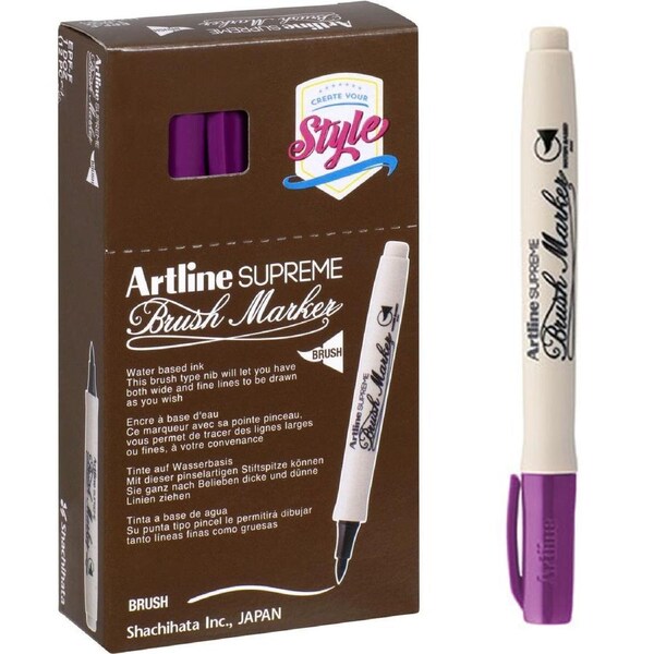 Artline Supreme Brush Marker Magenta Box 12