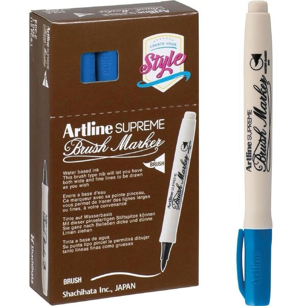 Artline Supreme Brush Marker Royal Blue Box 12