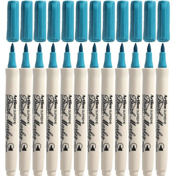 Artline Supreme Brush Marker Turquoise Box 12