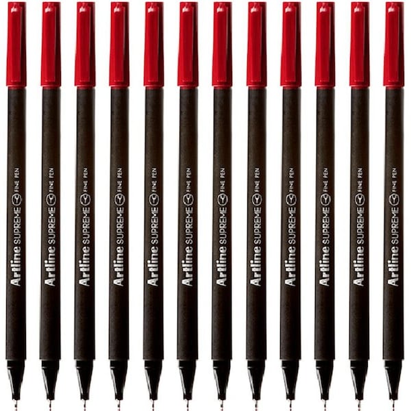 Artline Supreme Fineliner Pen 0.4mm Dark Red Box 12 Fineline