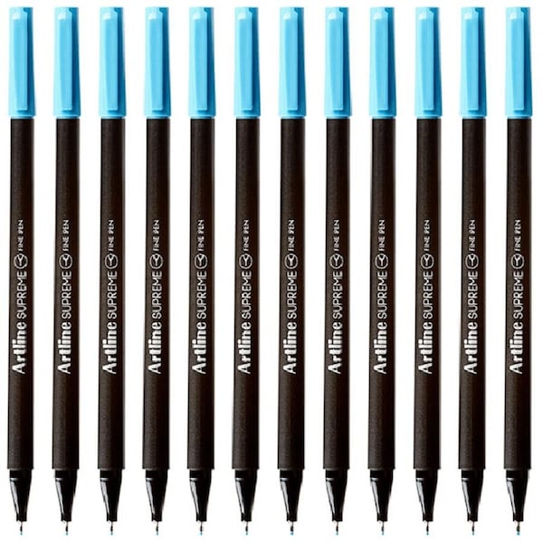 Artline Supreme Fineliner Pen 0.4mm Light Blue Box 12 Fineline