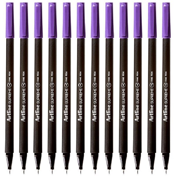 Artline Supreme Fineliner Pen 0.4mm Purple Box 12 Fineline