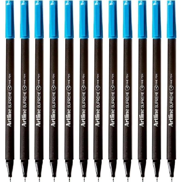 Artline Supreme Fineliner Pen 0.4mm Sky Blue Box 12 Fineline