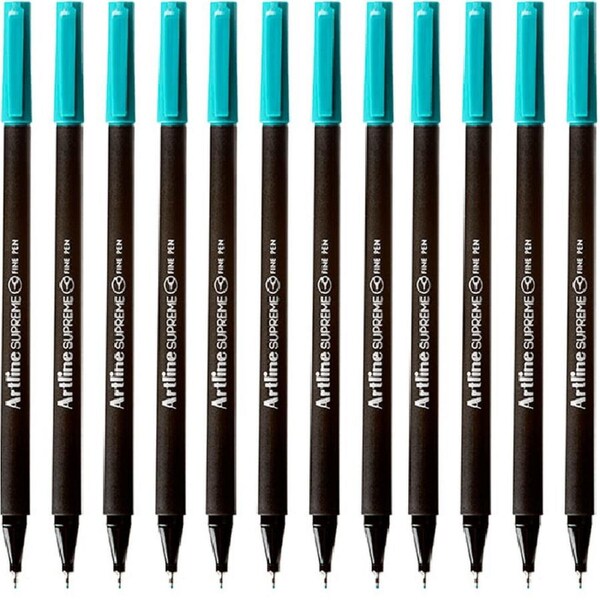 Artline Supreme Fineliner Pen 0.4mm Turquoise Box 12 Fineline