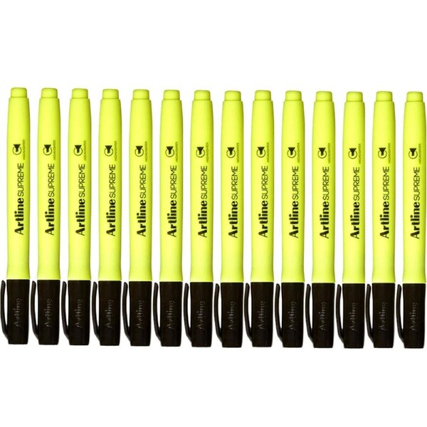 Artline Supreme Highlighter Yellow Box 12