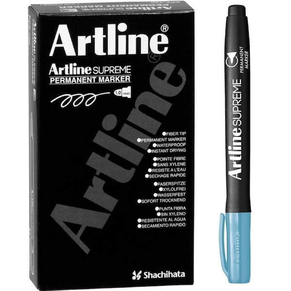 Artline Supreme Permanent Marker Light Blue Box 12