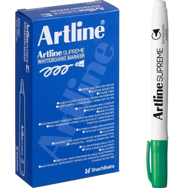 Artline Supreme Whiteboard Marker Green Box 12