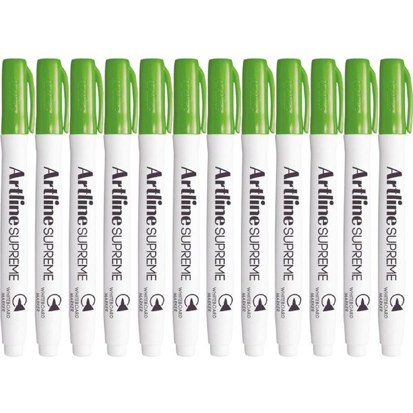Artline Supreme Whiteboard Marker Lime Green Box 12
