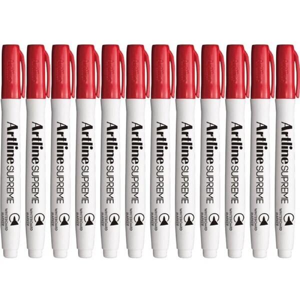 Artline Supreme Whiteboard Marker Pen Red Box 12