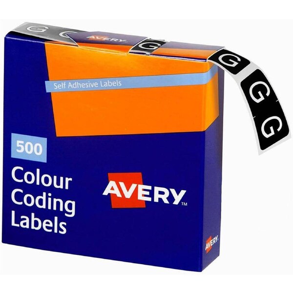 Avery 43207 Label Side Tab G Colour Code 25×38mm Dark Green Pack 500