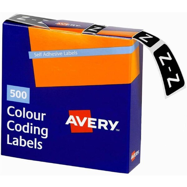 Avery 43226 Label Side Tab Z Colour Code 25×38mm Grey Pack 500