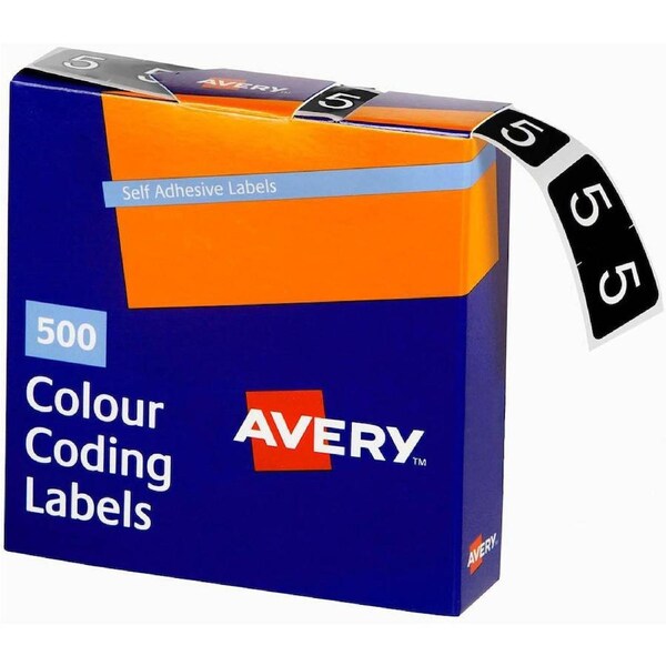Avery 43245 Label Side Tab Year Code 5 25×38mm Dark Green Pack 500
