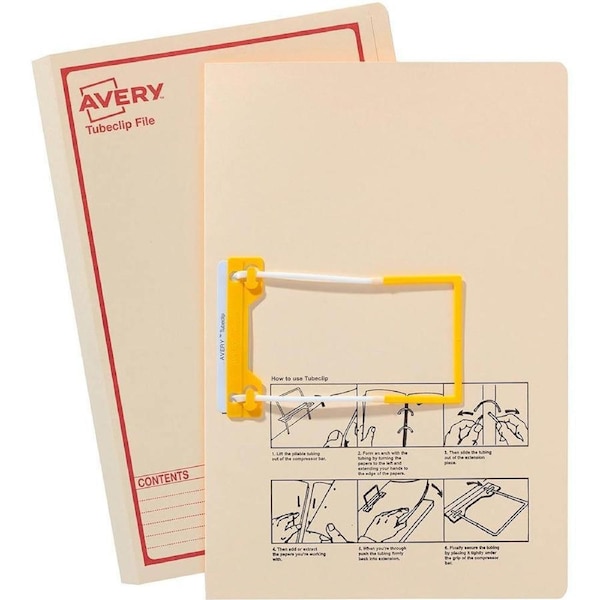 Avery 84515 Tubeclip File Foolscap Buff With Red Print
