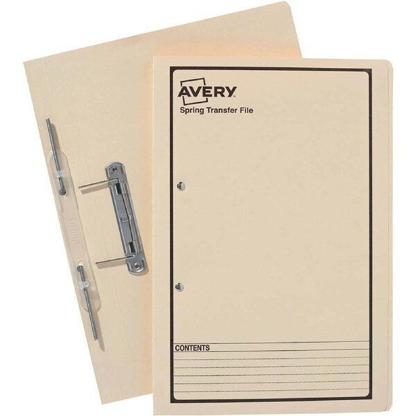 Avery 86804 Spring Transfer File Foolscap Buff Box 25
