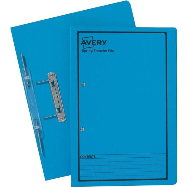Avery 86824 Spring Transfer File Foolscap Blue Box 25