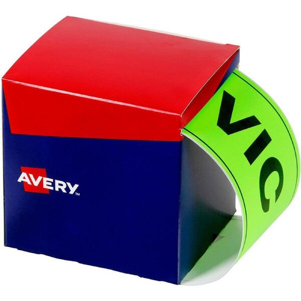 Avery 932606 State Identification Labels VIC 100×150.4mm Fluoro Green Pack 500