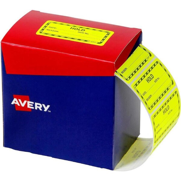 Avery 932622 Message Label Hold 75×36.1mm Fluoro Yellow Pack 2000