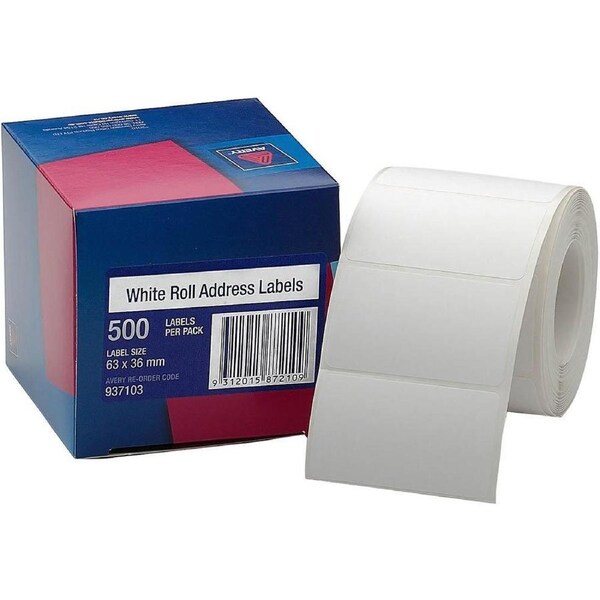 Avery 937103 Address Label 36x63mm Roll White Box 500