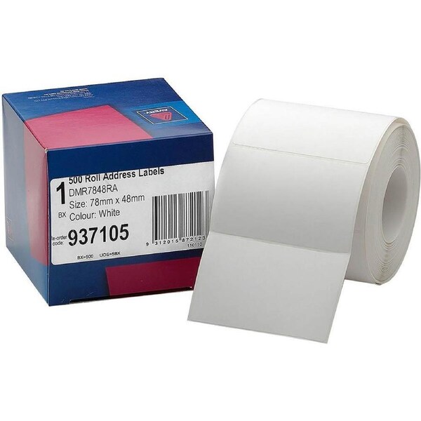 Avery 937105 Address Labels 78x48mm Roll White Box 500