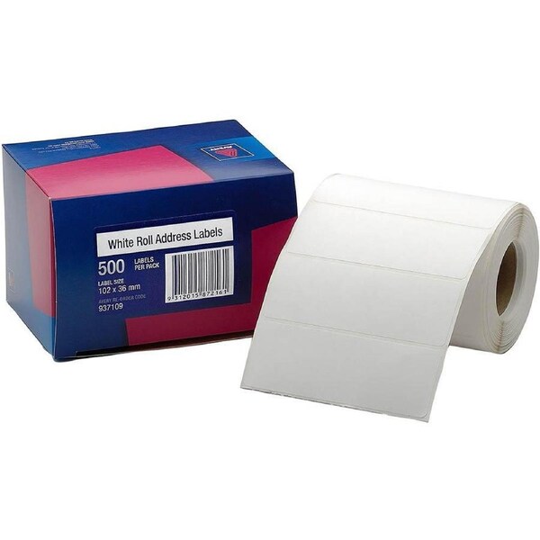 Avery 937109 Address Label 102x36mm Roll White Box 500