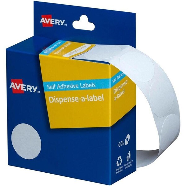 Avery 937202 Round Label Dispenser 24Mm White Box 550