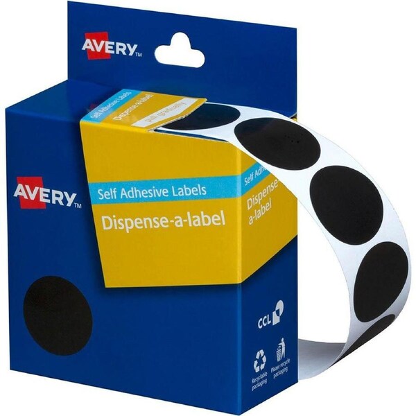 Avery 937250 Round Label Dispenser 24Mm Black Box 500