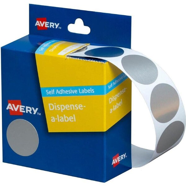 Avery 937272 Round Label Dispenser 24Mm Silver Box 250