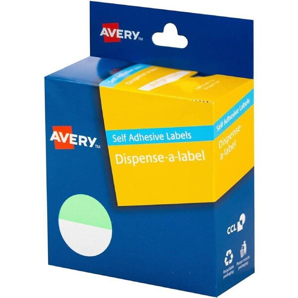 Avery 937278 Round Label Dispenser 24Mm Mint/White Box 300