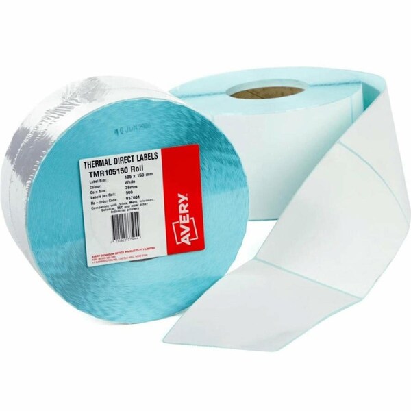 Avery 937601 Direct Thermal Labels With Perforation 101m150mm Roll 500