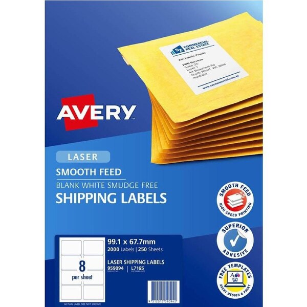 Avery 959094 L7165 Trueblock Parcel Label Pack 250