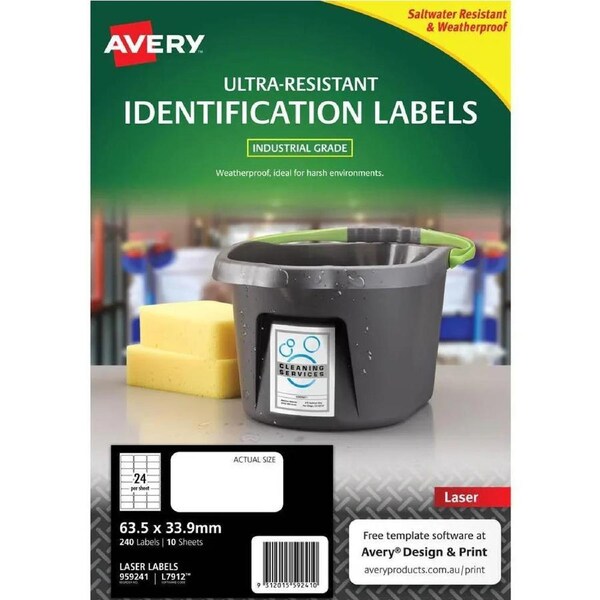 Avery 959241 Ultra-Resistant Outdoor Labels 63.5x33.9mm White Pack 10