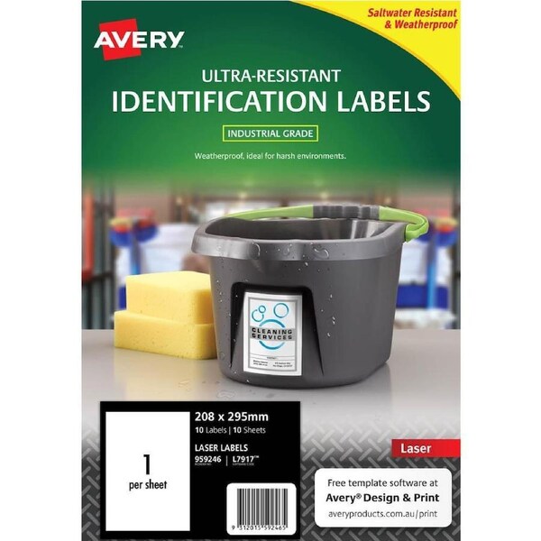 Avery 959246 Ultra-Resistant Outdoor Labels 210×297mm White Pack 10