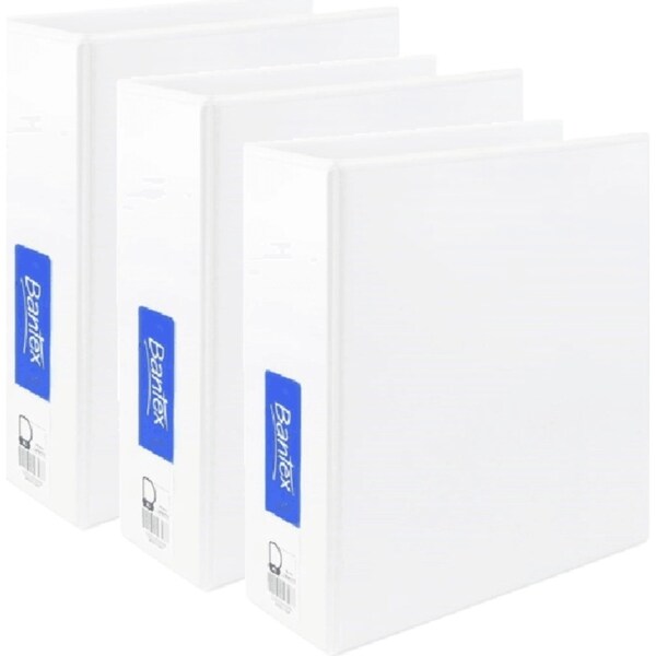 Bantex Insert Ring Binder 2D 50mm A5 White Folder Pack 3