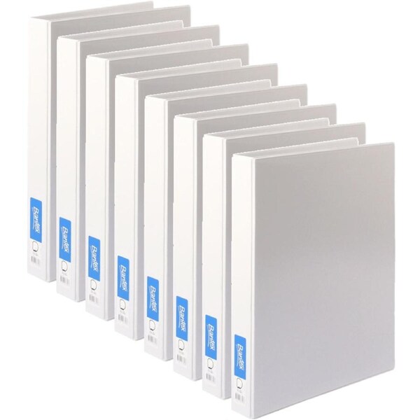 Bantex Insert Ring Binder Folder 2D 38mm A3 White Portrait Pack 8