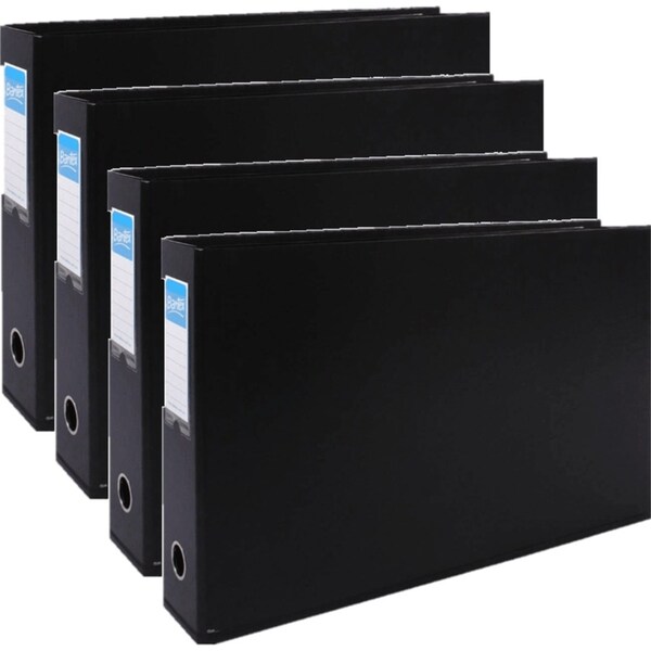 Bantex Lever Arch File Folder Landscape 65mm A3 Black 4 Pack Bulk