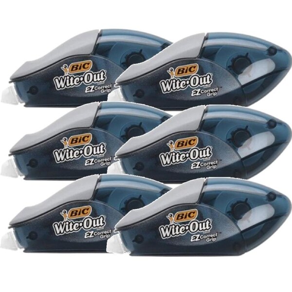 Bic Wite-Out Ez Correct Grip Correction Tape 4.2mmx10.2m Pack 6