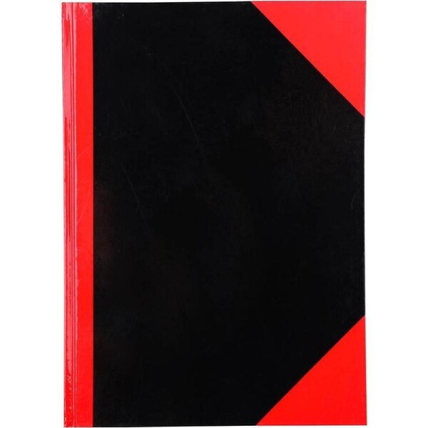 Black And Red Notebook Casebound Ruled Gloss Cover 100 Leaf A7